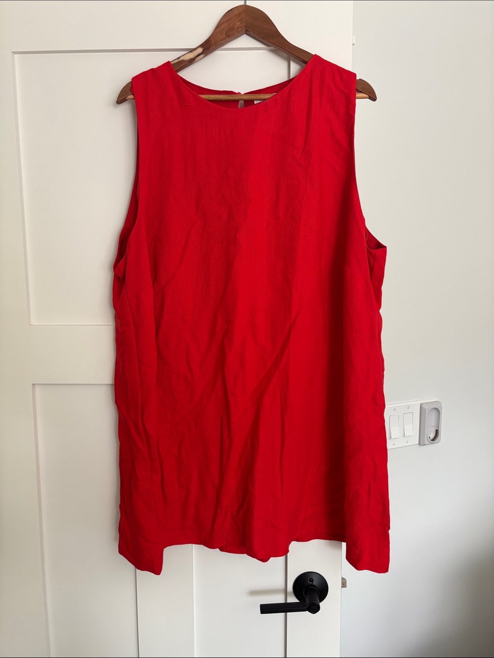 Sleeveless Red Shift Dress